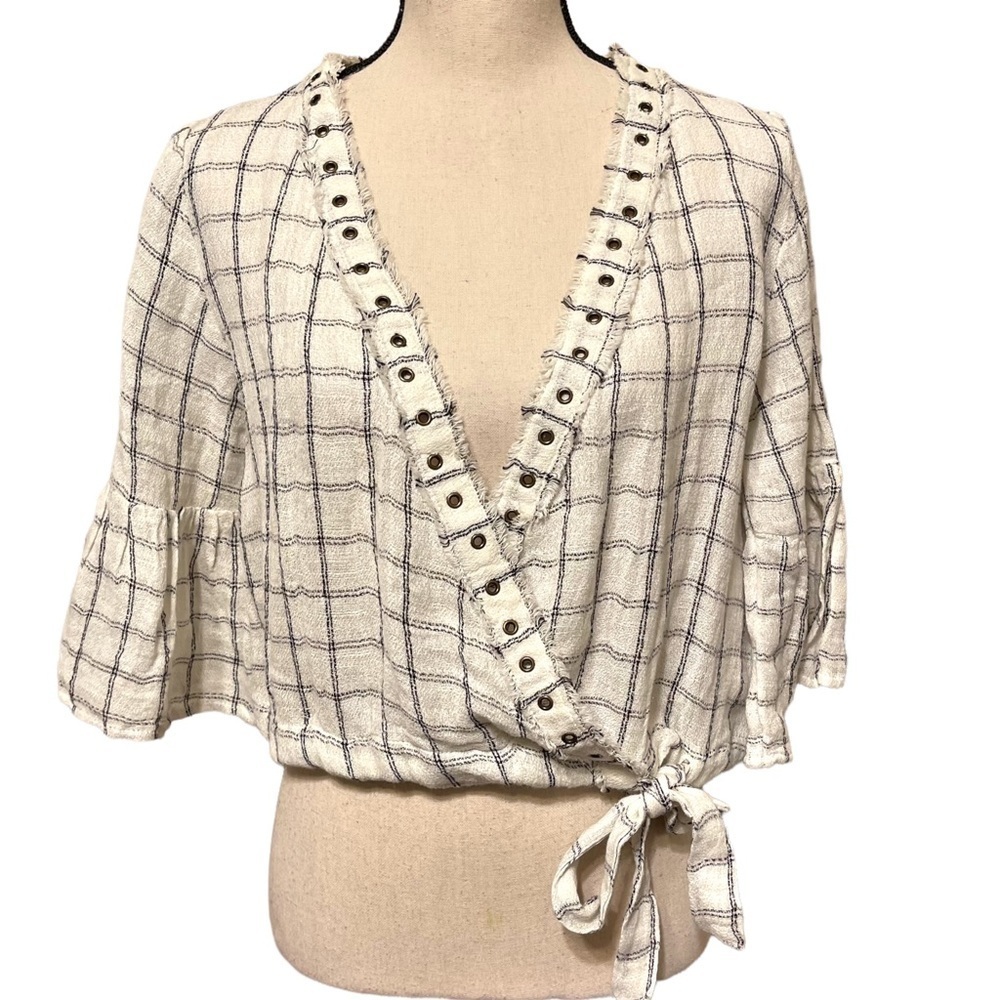 Tularosa Estelle Check Print Crossover Wrap Style… - image 3